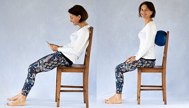 Diagram showing proper body posture and alignment